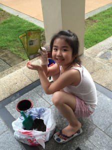 One of Jianna's prizes-Starting a garden